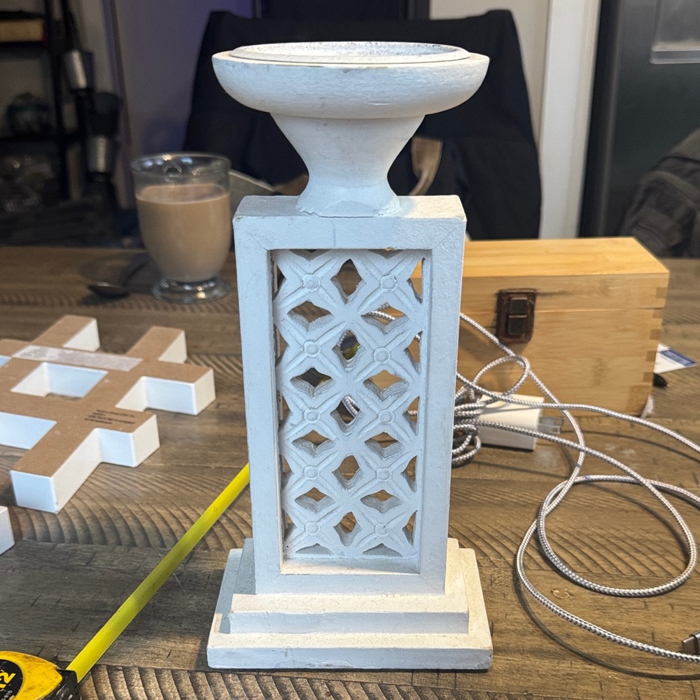 Elegant White Candle Holder